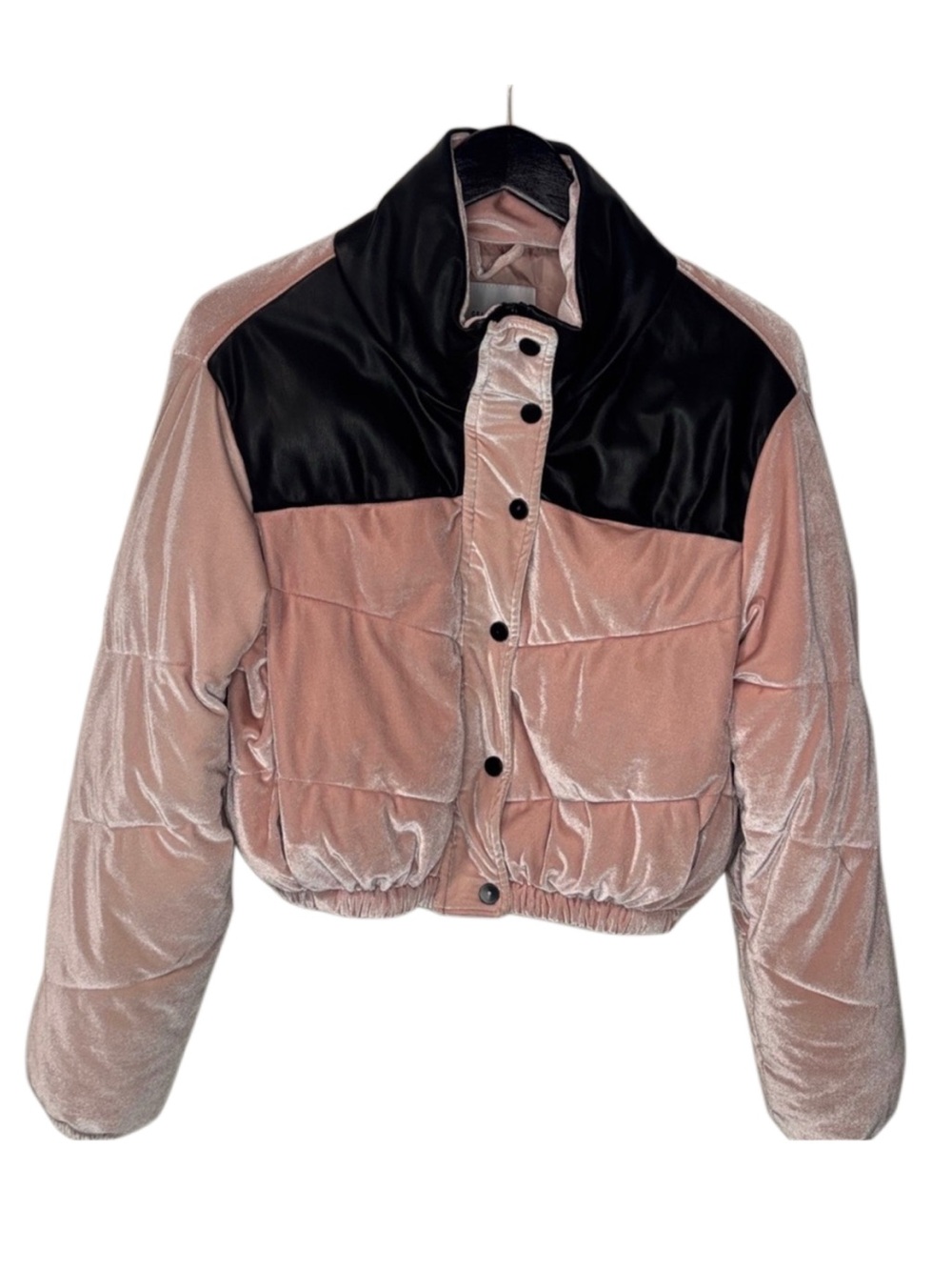 CELEBRITY PINK: pink & black puffy bomber jacket
